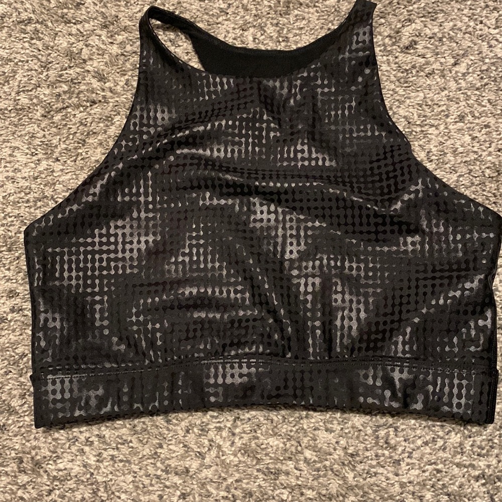 Peloton black foil bra